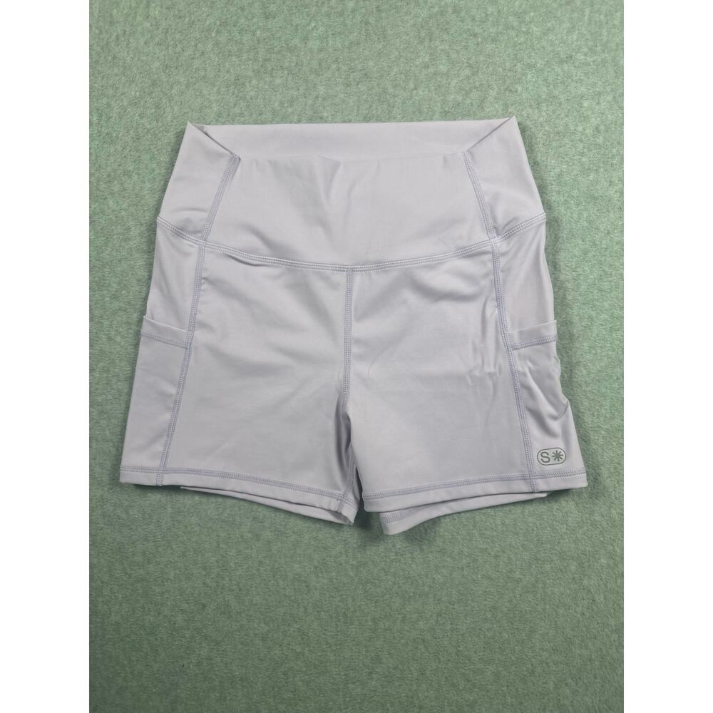 Stack Lavender Compression Tennis Shorts Women Medium Purple Pockets Activewear